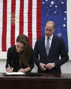 Britain's Prince William and his wife Kate Duchess of Cambridge sign a book of condolences for the victims of the shootings at a gay nightclub in Orlando, at the U.S. Embassy in London, June 14, 2016. REUTERS/Philip Toscano/Pool