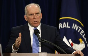 Director of the Central Intelligence Agency John Brennan makes a point while he holds a rare news conference at the CIA Headquarters in Virginia December 11, 2014. Brennan said on Thursday some agency officers used "abhorrent" methods on detainees captured following the September 11 attacks and said it was "unknowable" whether so-called enhanced interrogation techniques yielded useful intelligence.  REUTERS/Larry Downing   (UNITED STATES - Tags: POLITICS) - RTR4HOR7
