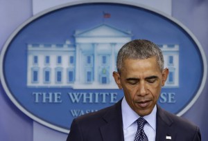 US President Barack Obama makes a statement on the mass shooting at an Orlando, Florida nightclub in the White House Briefing Room in Washington, DC on June 12, 2016.
Fifty people died and another 53 were injured when a gunman opened fire and seized hostages at a gay nightclub in Florida, police said Sunday, making it the worst mass shooting in US history. / AFP PHOTO / YURI GRIPASYURI GRIPAS/AFP/Getty Images