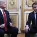 President Donald Trump meets with French President Emmanuel Macron inside the Elysee Palace in Paris Saturday Nov. 10, 2018. Trump is joining other world leaders at centennial commemorations in Paris this weekend to mark the end of World War I. (AP Photo/Jacquelyn Martin)