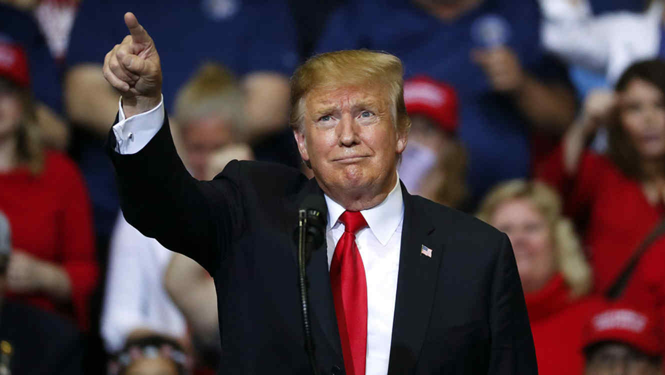 President Donald Trump speaks during a rally in Grand Rapids, Mich., Thursday, March 28, 2019. (AP Photo/Paul Sancya)