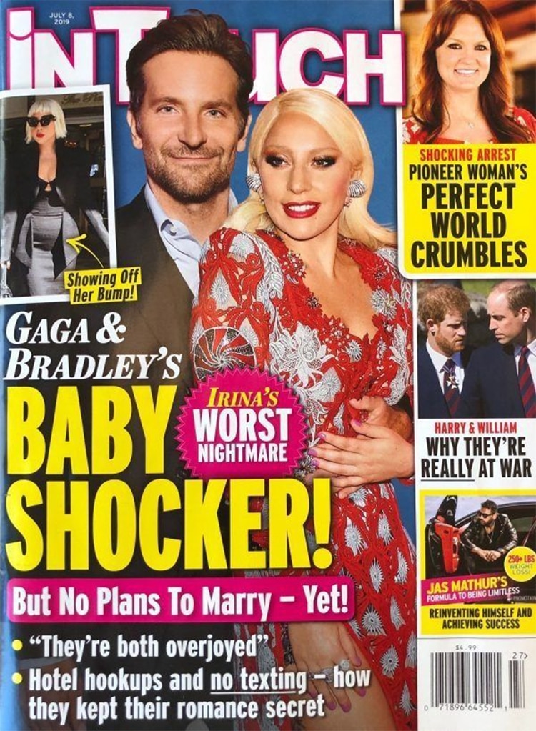 La revista In Touch asegura en su portada que Bradley Cooper espera un hijo con Lady Gaga