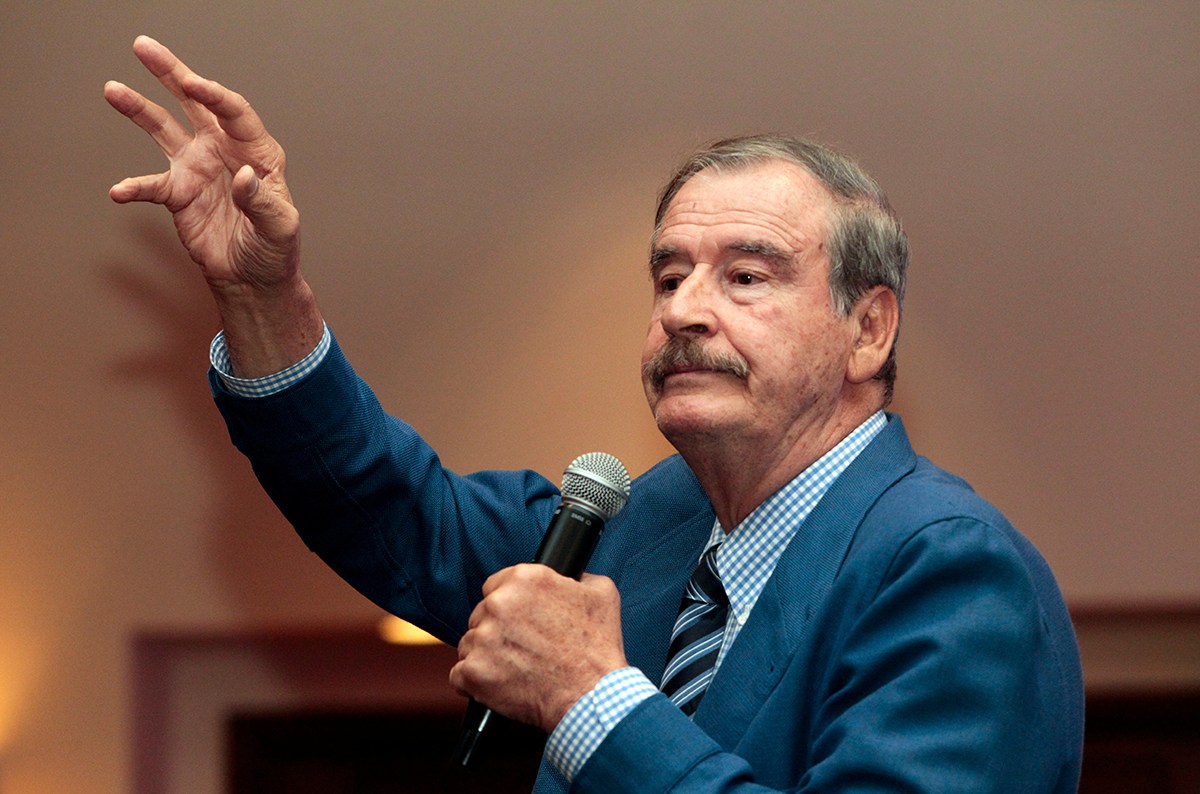 Former President of Mexico Vicente Fox talks during a conference about the new approach of The North American Free Trade Agreement (TLCAN, also known as NAFTA) in Managua, Nicaragua May 15, 2017. REUTERS/Oswaldo Rivas