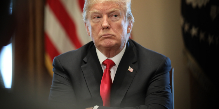 WASHINGTON, DC - MARCH 01: U.S. President Donald Trump participates in a meeting with leaders of the steel industry at the White House March 1, 2018 in Washington, DC. Trump announced planned tariffs on imported steel and aluminum during the meeting, with details to be released at a later date. (Photo by Win McNamee/Getty Images)