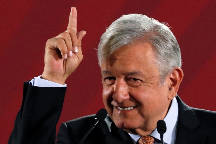 Mexico's President Andres Manuel Lopez Obrador speaks during a news conference at the National Palace in Mexico City, Mexico August 30, 2019. REUTERS/Henry Romero