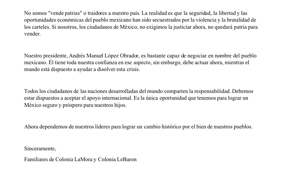 Carta Lebaron2 Png Indice Politico Noticias Mexico Opinion