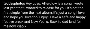 'Afterglow' el regaló de Ed Sheeran a sus fans