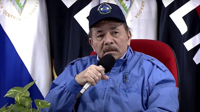 This screen grab obtained from a handout video broadcasted by Nicaragua's Canal 6 shows Nicaraguan President Daniel Ortega speaking during a radio and television broadcast message on February 9, 2023, in Managua. - Ortega said  that Bishop Rolando Álvarez, detained since August for conspiracy, refused to leave for the United States with the group of more than 200 opposition members who have been released earlier today from prison and expelled from the country, for which he was sent back to prison in Managua.. (Photo by CANAL 6 NICARAGUA / AFP) / RESTRICTED TO EDITORIAL USE - MANDATORY CREDIT "AFP PHOTO - CANAL 6 NICARAGUA " - NO MARKETING - NO ADVERTISING CAMPAIGNS - DISTRIBUTED AS A SERVICE TO CLIENTS